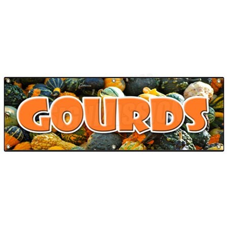 Signmission GOURDS BANNER SIGN halloween pumpkins squash decorative ornamental B-72 Gourds